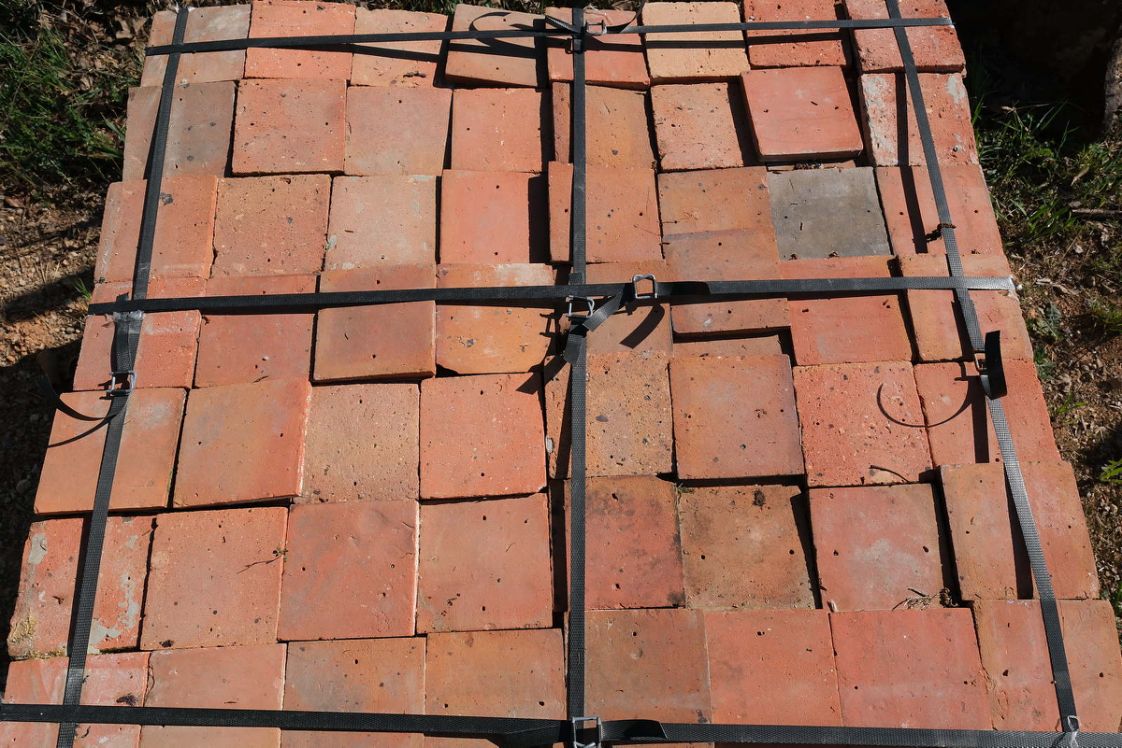 Terres cuites anciennes rectangles - mallon feuillet ancien XVIIIe XIXe