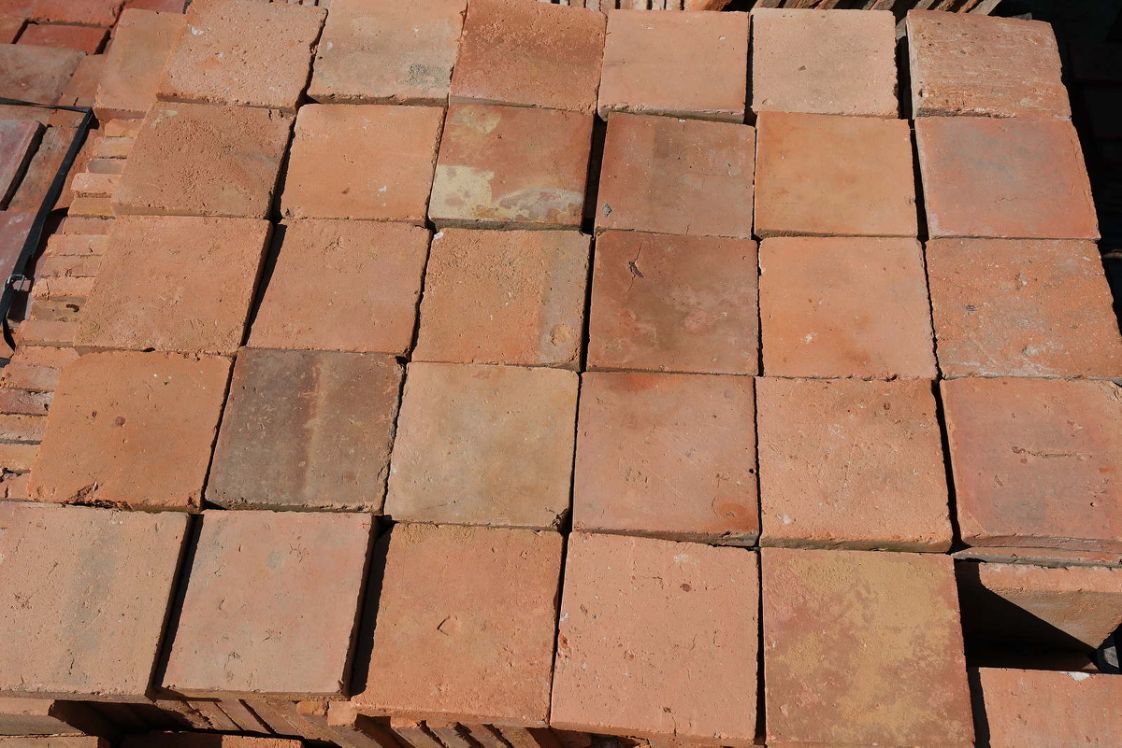 Terres cuites anciennes rectangles - mallon feuillet ancien XVIIIe XIXe