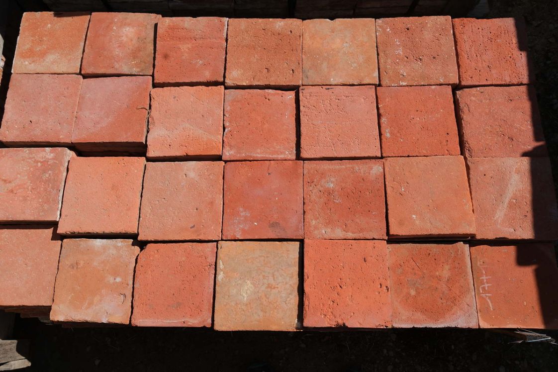 Terres cuites anciennes rectangles - mallon feuillet ancien XVIIIe XIXe
