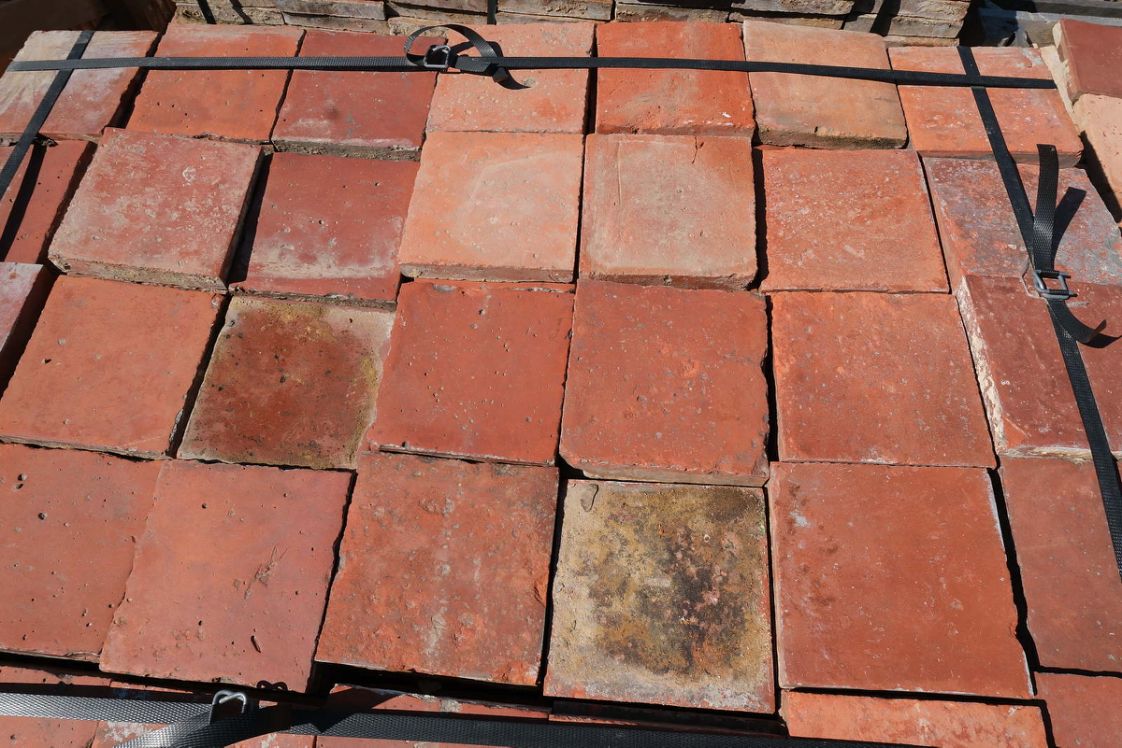 Terres cuites anciennes rectangles - mallon feuillet ancien XVIIIe XIXe