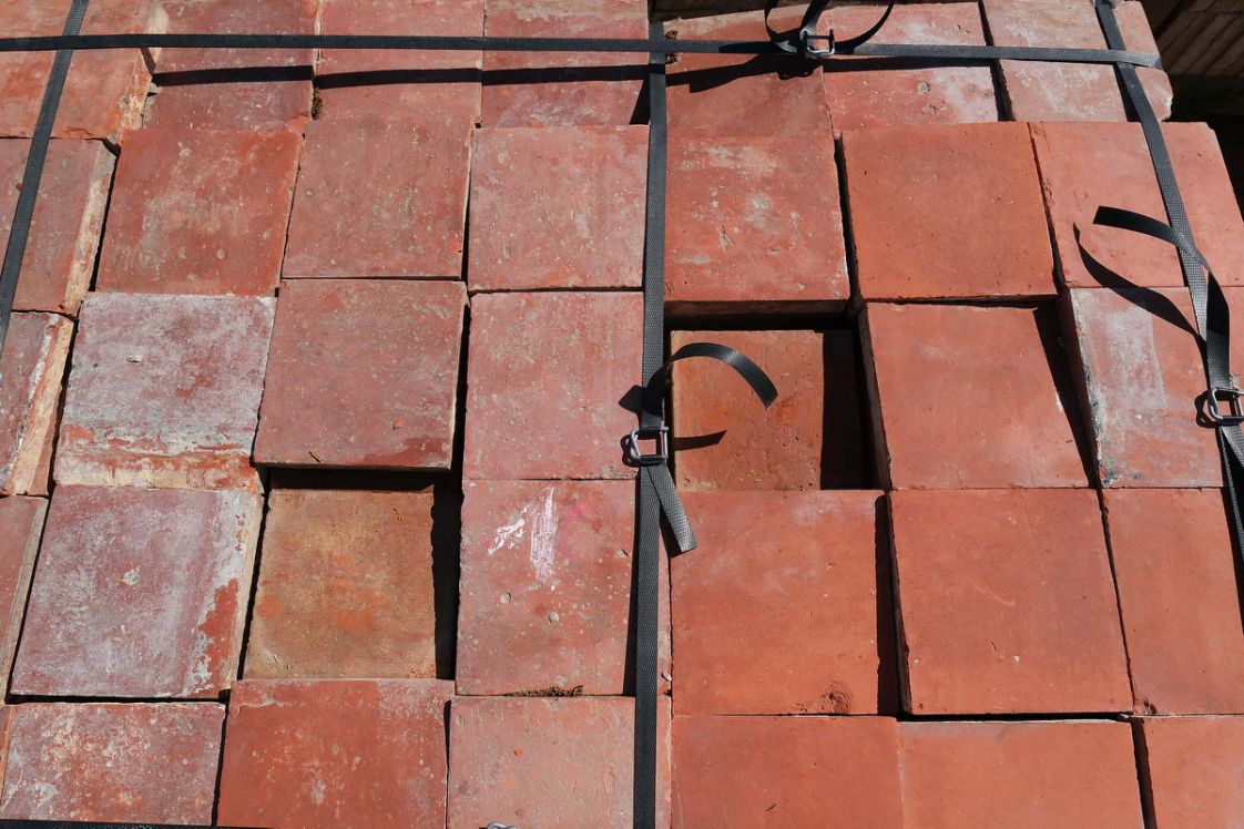 Terres cuites anciennes rectangles - mallon feuillet ancien XVIIIe XIXe