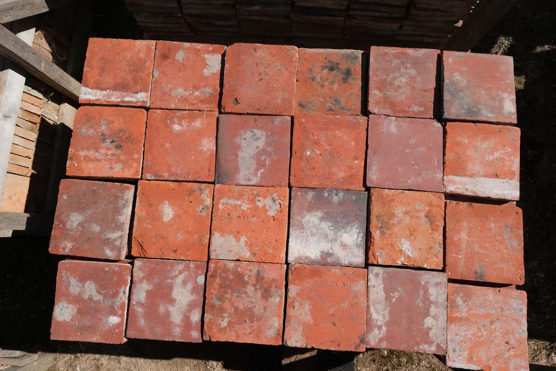 Terres cuites anciennes rectangles - mallon feuillet ancien XVIIIe XIXe