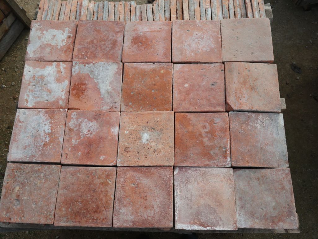 Terres cuites anciennes rectangles - mallon feuillet ancien XVIIIe XIXe