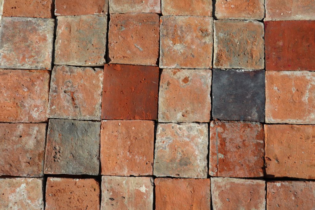 Terres cuites anciennes rectangles - mallon feuillet ancien XVIIIe XIXe