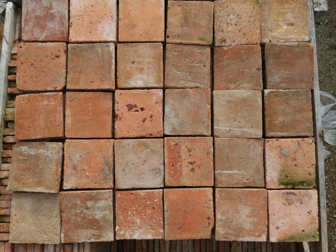 Terres cuites anciennes rectangles - mallon feuillet ancien XVIIIe XIXe