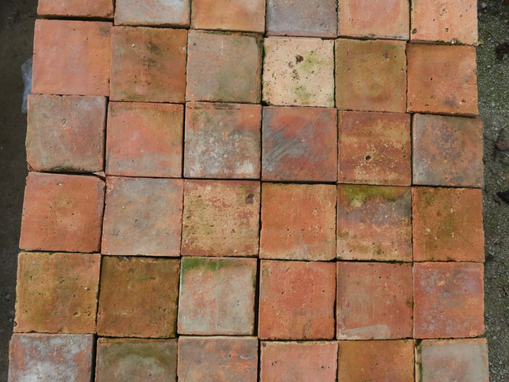 Terres cuites anciennes rectangles - mallon feuillet ancien XVIIIe XIXe