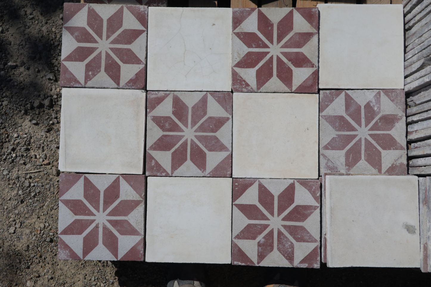 carreaux de ciment anciens - Etoile Bourbon Détourée
