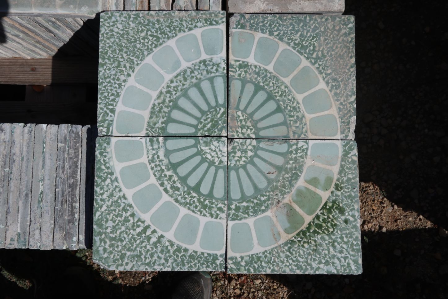 carreaux de ciment anciens - graphique vert