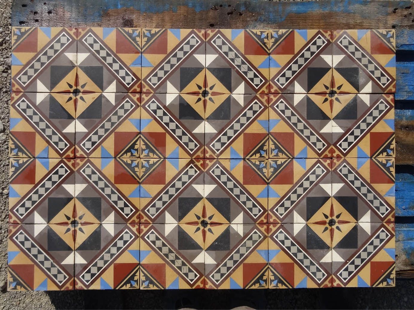 carreaux de ciment anciens Reine Victoria