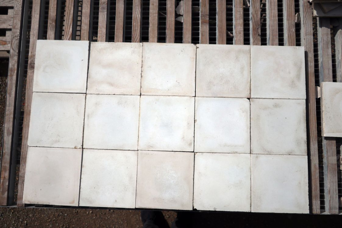 carreaux de ciment anciens - Vert mêlé