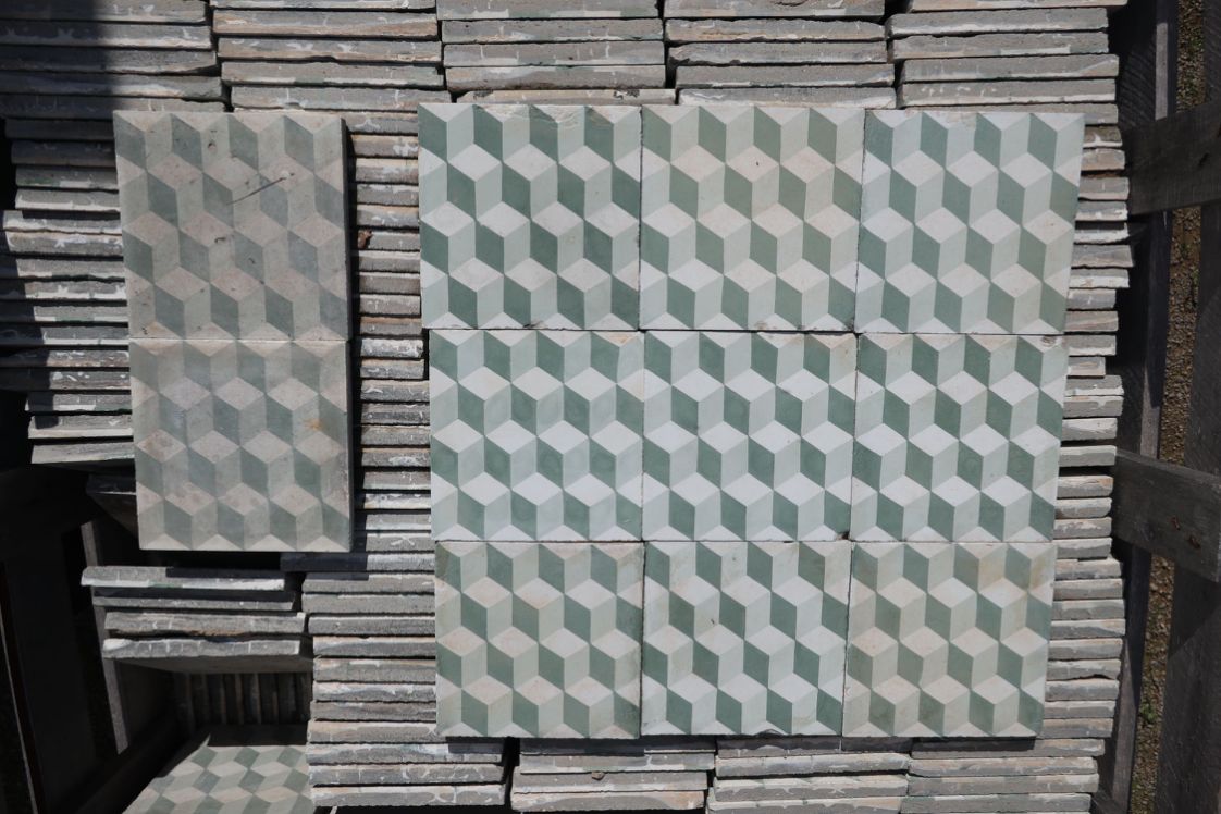 Cube Vasarely vert Xs