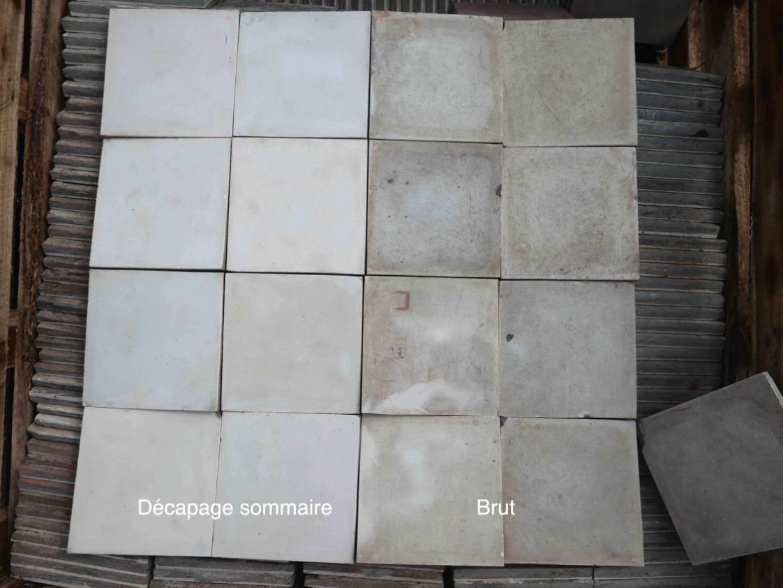 carreaux de ciment anciens - Vert mêlé